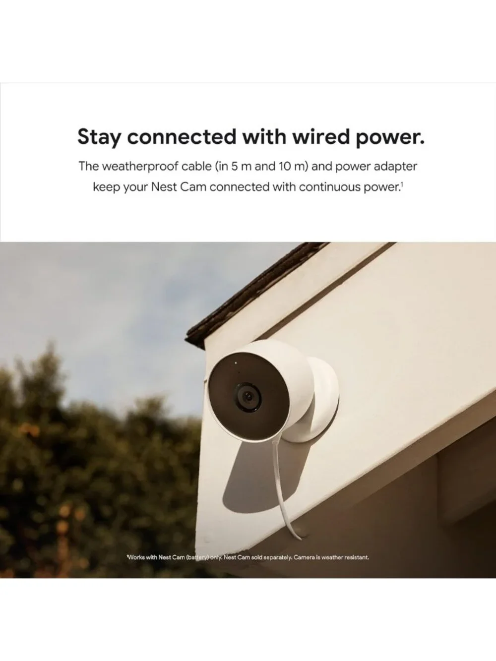 Weatherproof Security Camera Cable - 720p, 5m Length, 2 Pack - Snow Color